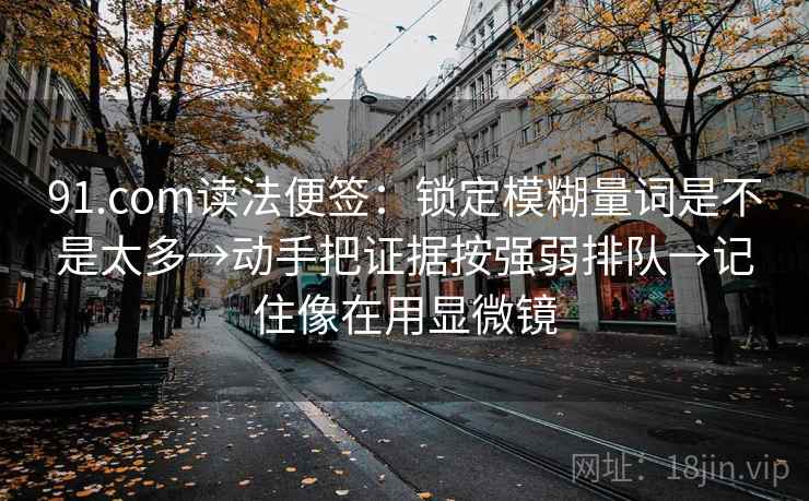 91.com读法便签:锁定模糊量词是不是太多→动手把证据按强弱排队→记住像在用显微镜 91.com读法便签:锁定模糊量词是不是太多→动手把证据按强弱排队→记住像在用显微镜